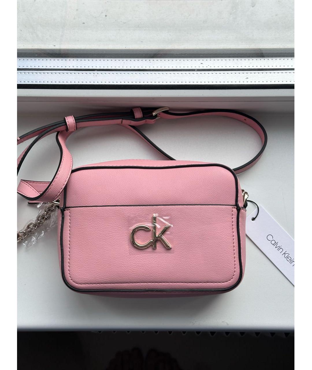 CALVIN KLEIN Розовая сумка через плечо из искусственной кожи, фото 9