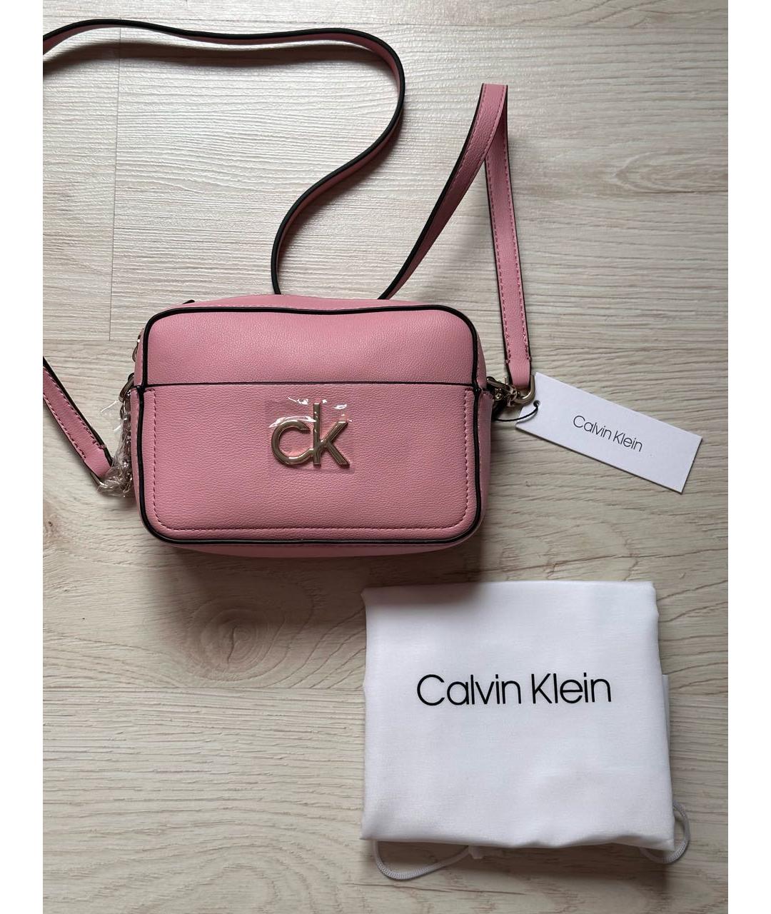 CALVIN KLEIN Розовая сумка через плечо из искусственной кожи, фото 3