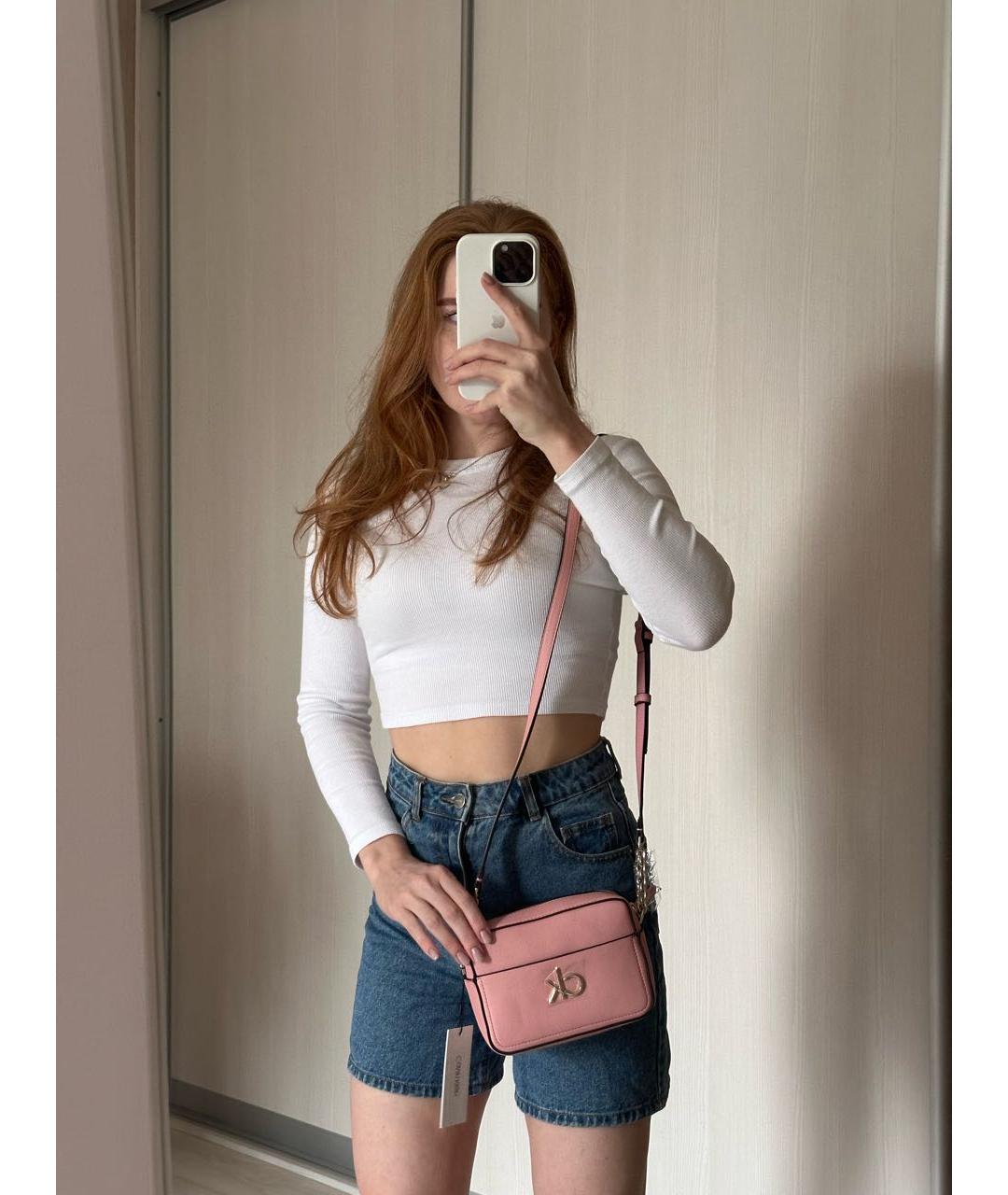 CALVIN KLEIN Розовая сумка через плечо из искусственной кожи, фото 6
