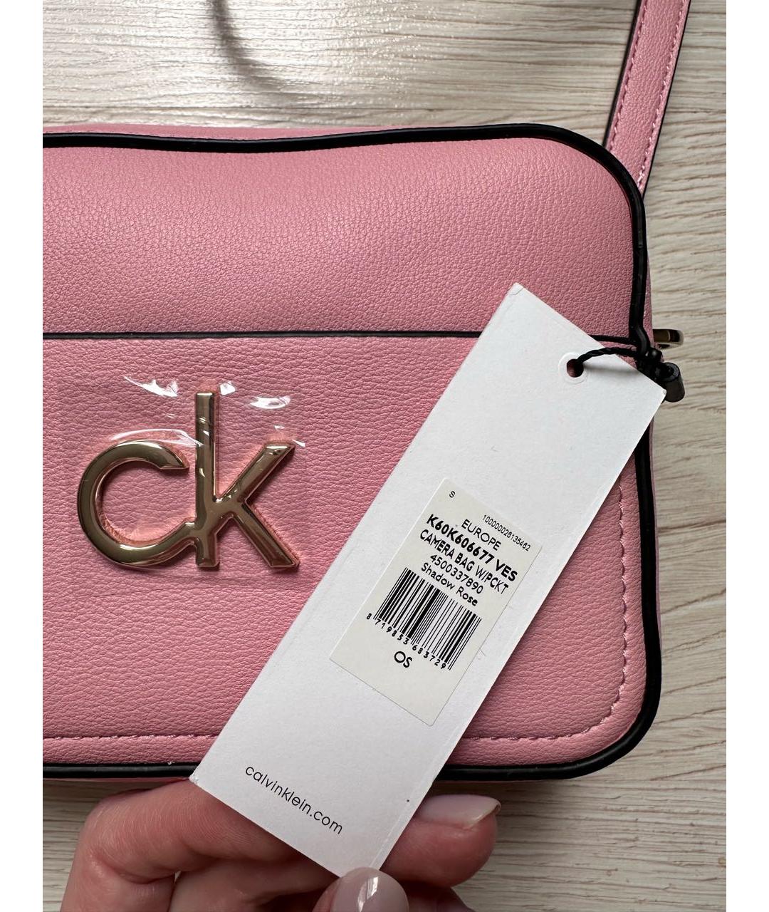 CALVIN KLEIN Розовая сумка через плечо из искусственной кожи, фото 2