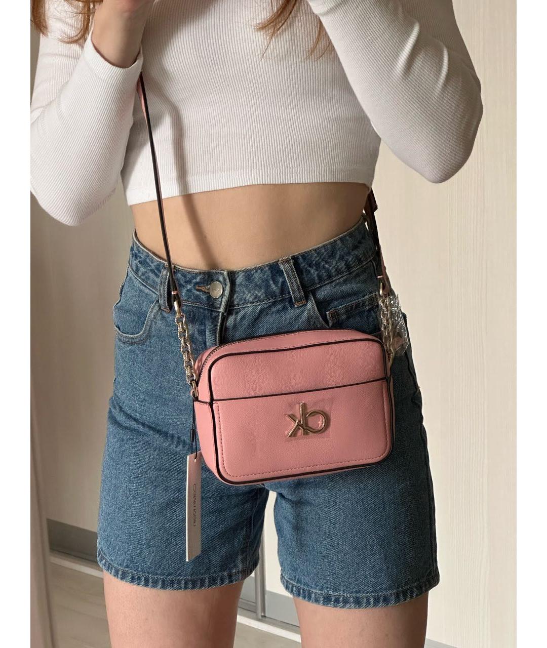 CALVIN KLEIN Розовая сумка через плечо из искусственной кожи, фото 8