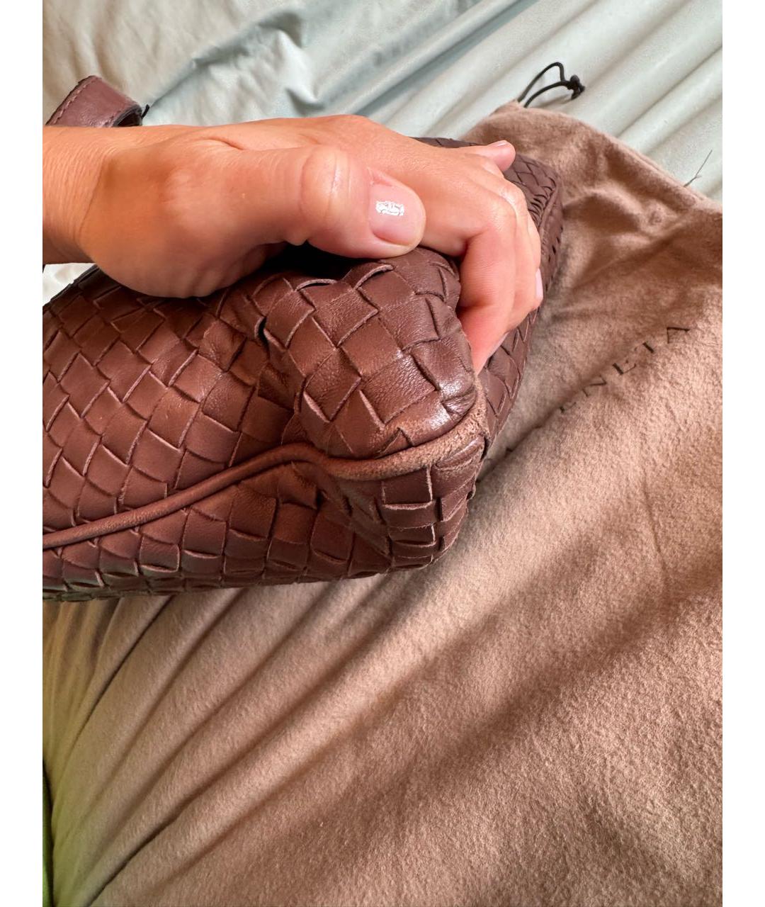 BOTTEGA VENETA Коричневая кожаная сумка тоут, фото 8