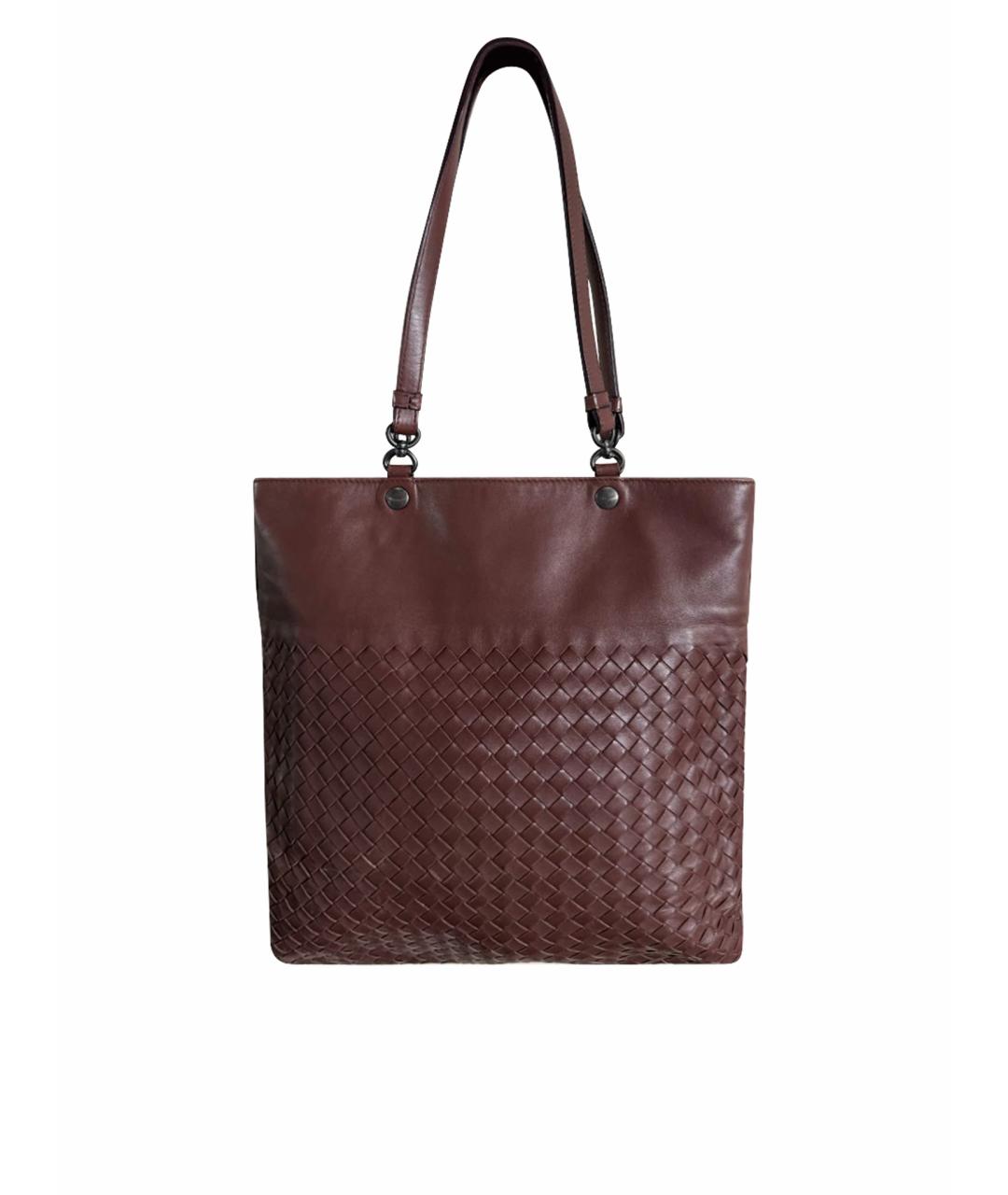 BOTTEGA VENETA Коричневая кожаная сумка тоут, фото 1