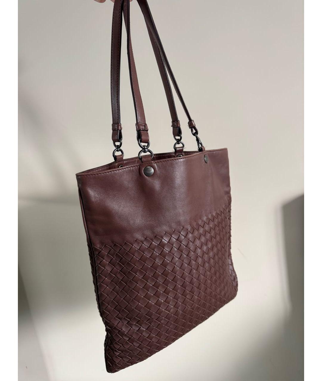 BOTTEGA VENETA Коричневая кожаная сумка тоут, фото 2