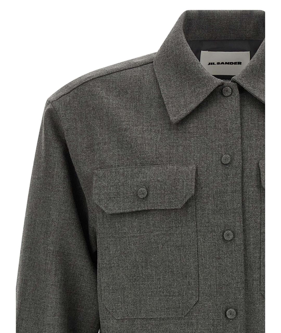 JIL SANDER Антрацитовая шерстяная рубашка, фото 3