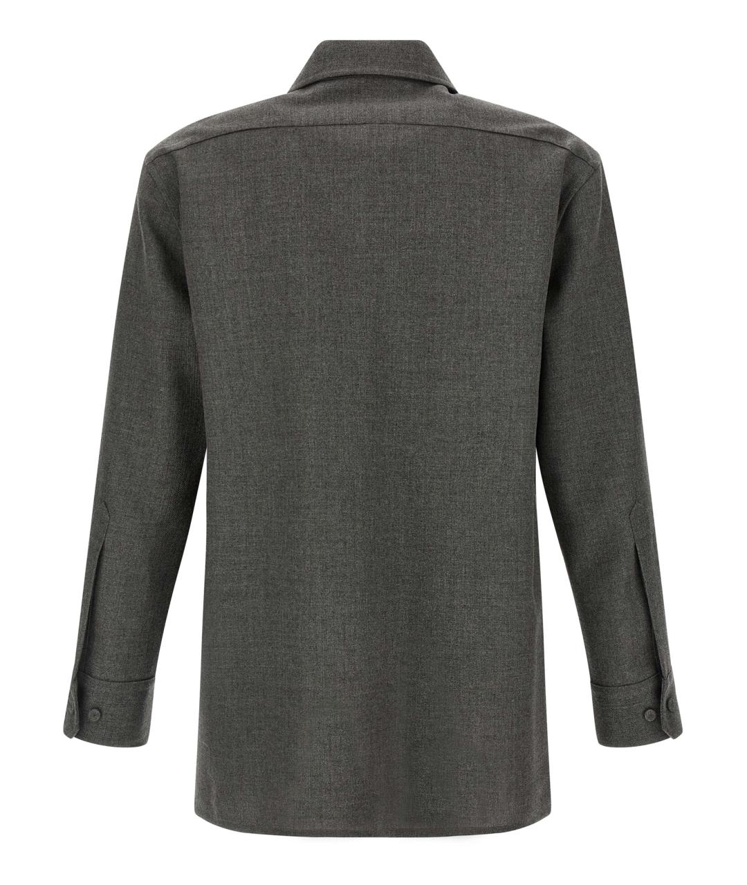 JIL SANDER Антрацитовая шерстяная рубашка, фото 2