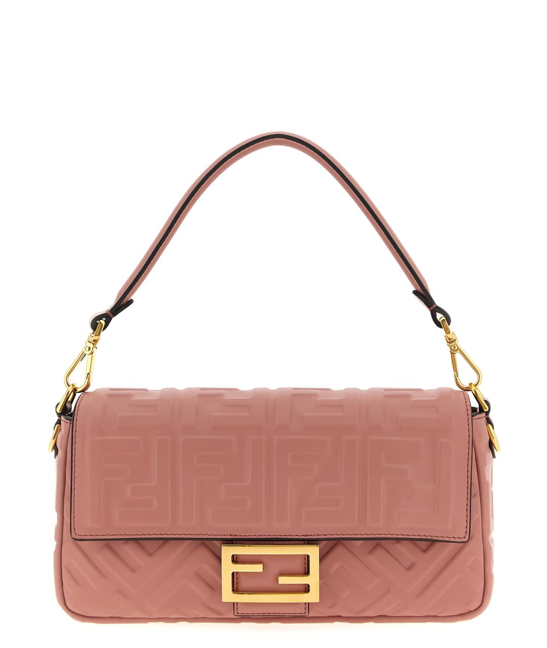 FENDI Розовая кожаная сумка через плечо, фото 1