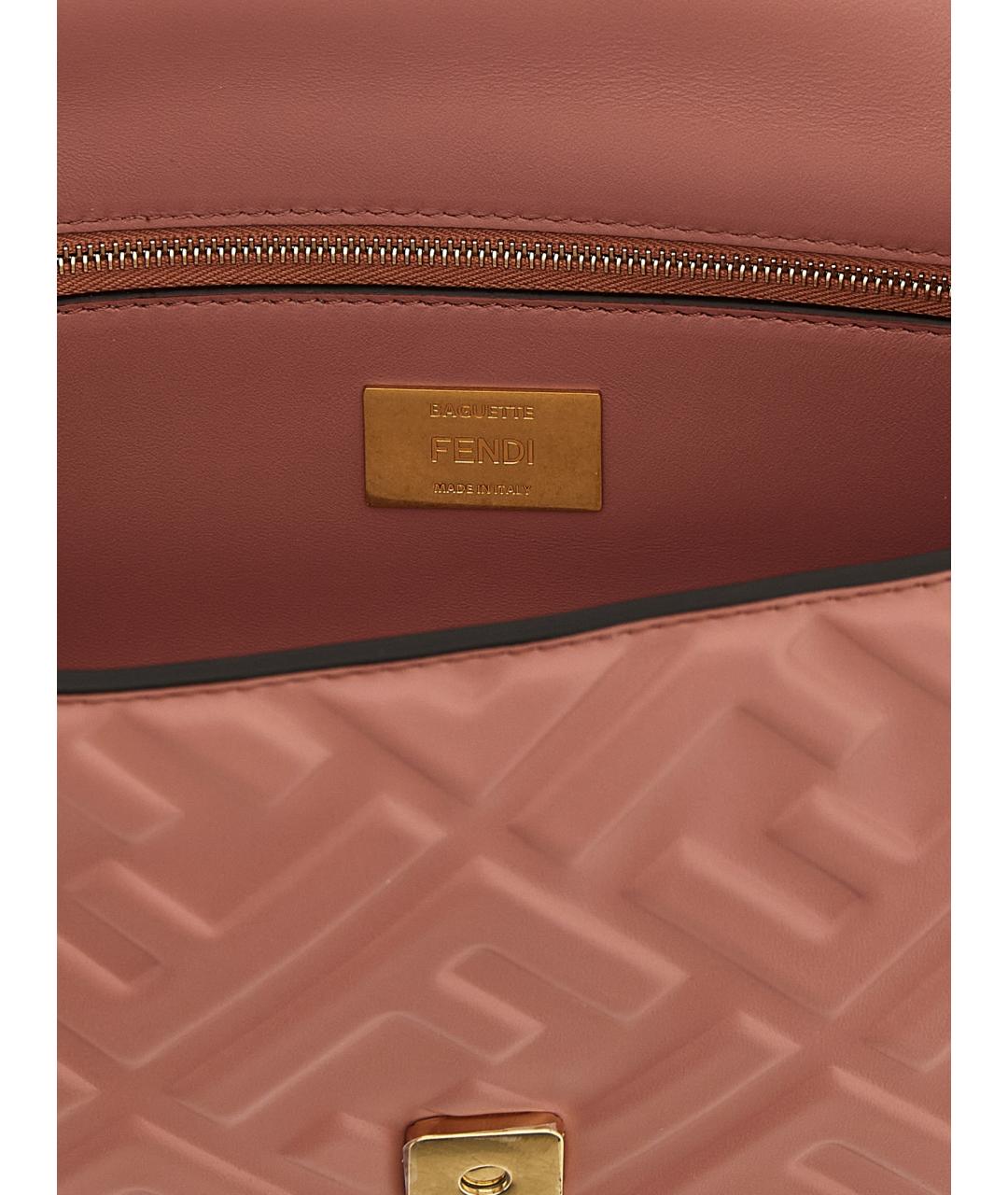 FENDI Розовая кожаная сумка через плечо, фото 4