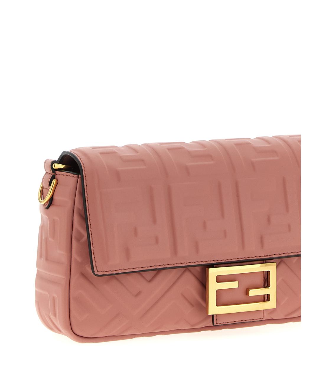 FENDI Розовая кожаная сумка через плечо, фото 3