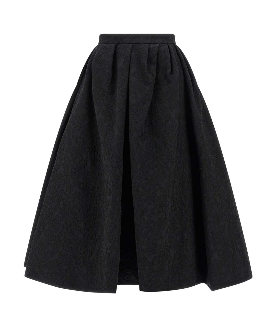 CAROLINA HERRERA Черная хлопковая юбка миди, фото 1