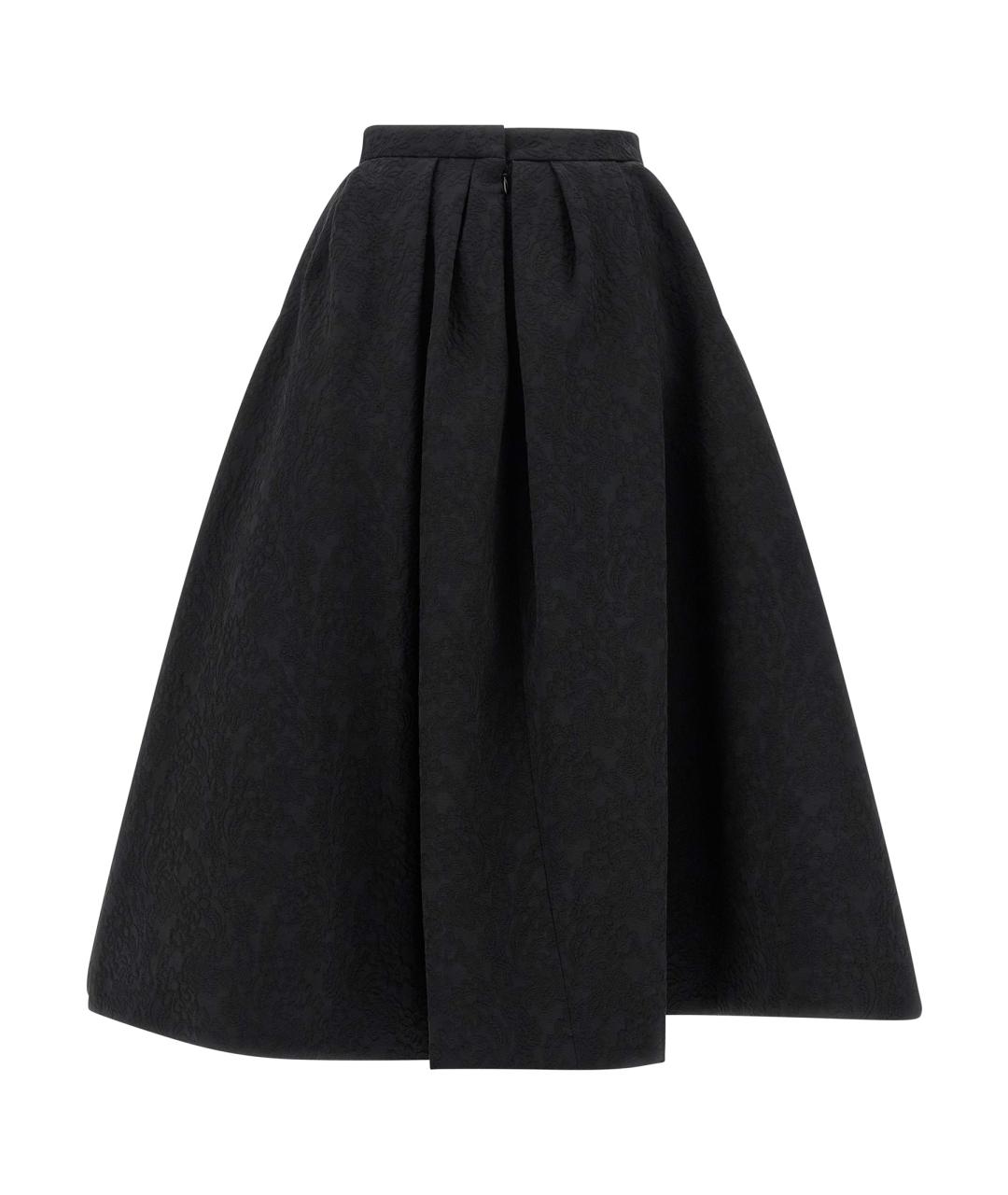 CAROLINA HERRERA Черная хлопковая юбка миди, фото 2