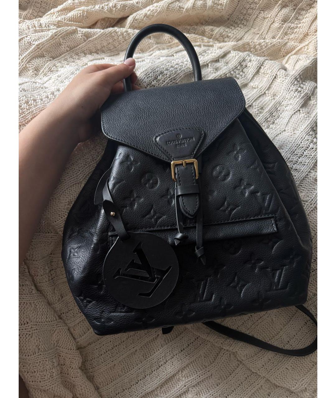LOUIS VUITTON Черный кожаный рюкзак, фото 5