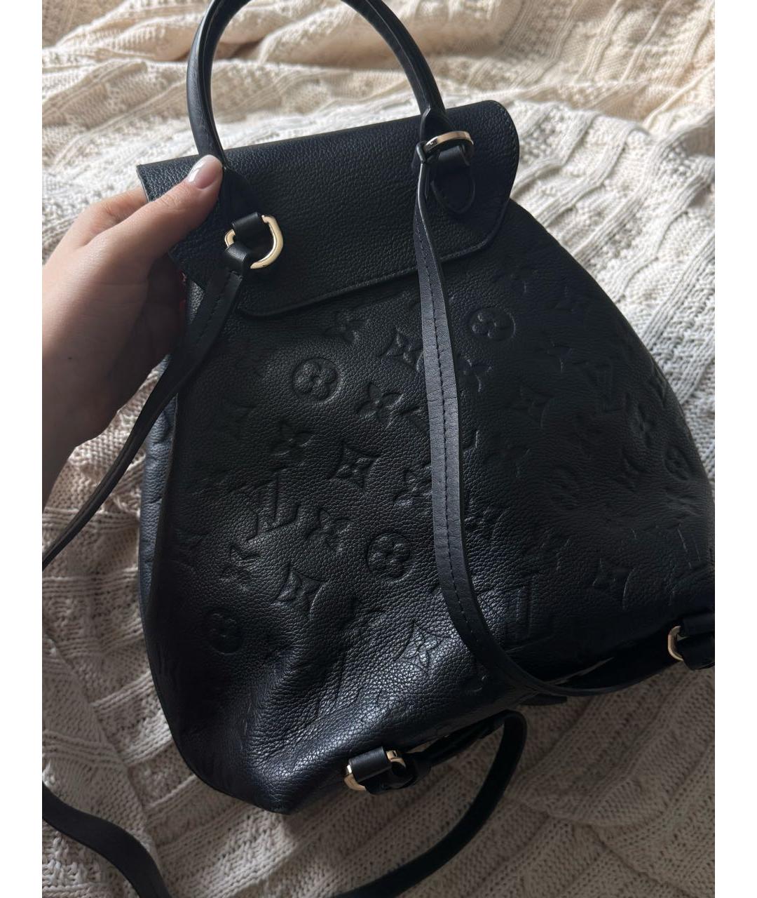 LOUIS VUITTON Черный кожаный рюкзак, фото 3