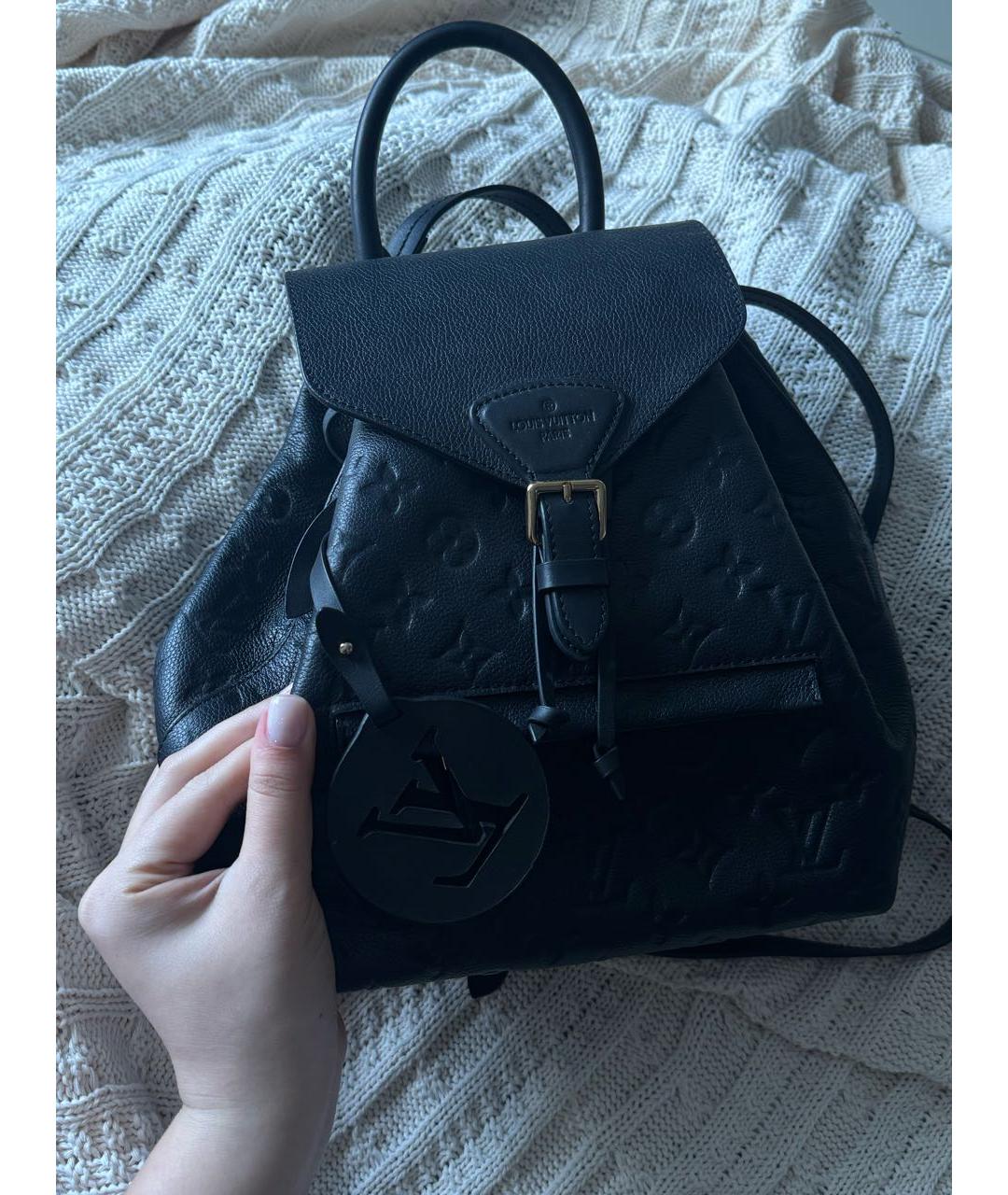 LOUIS VUITTON Черный кожаный рюкзак, фото 2