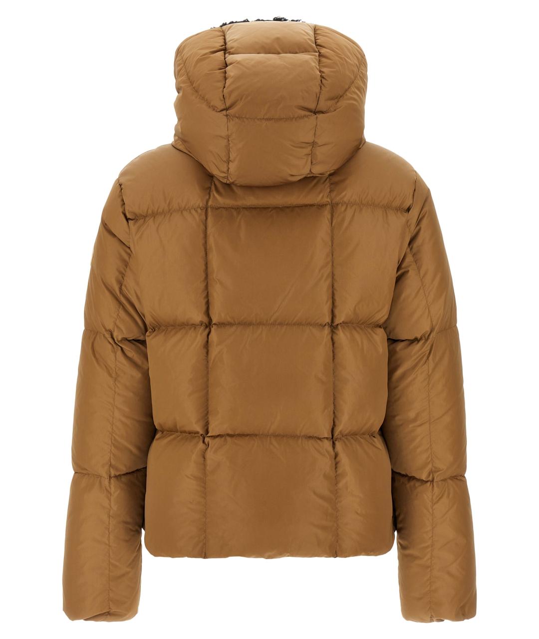 MONCLER Коричневый полиамидовый пуховик, фото 3