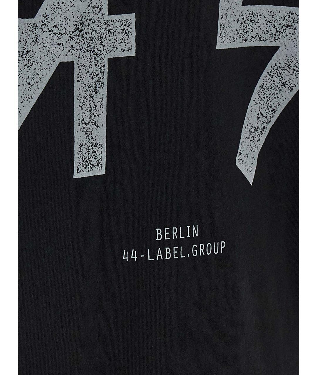 44 LABEL Черная хлопковая футболка, фото 4