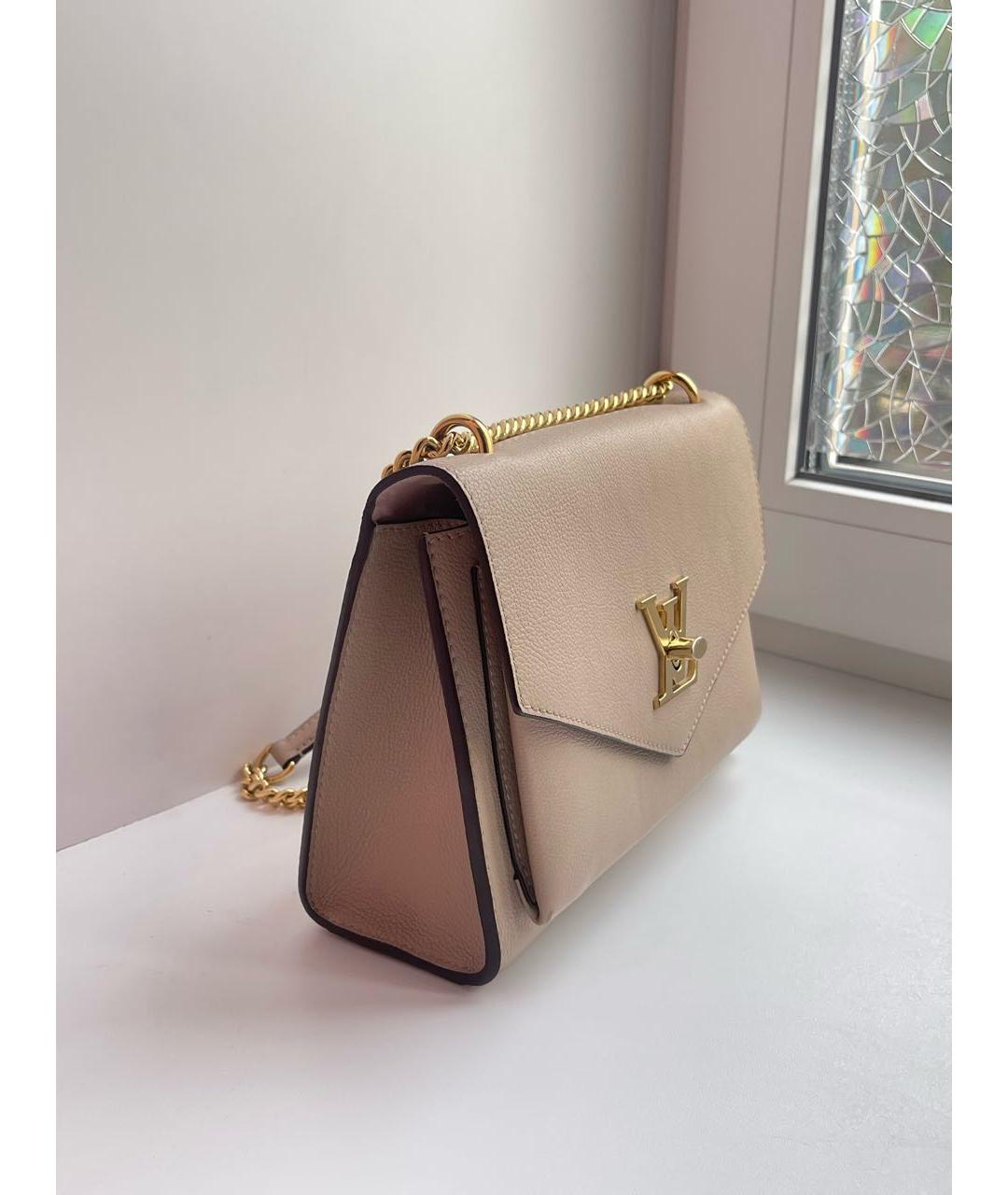 LOUIS VUITTON Бежевая кожаная сумка через плечо, фото 2