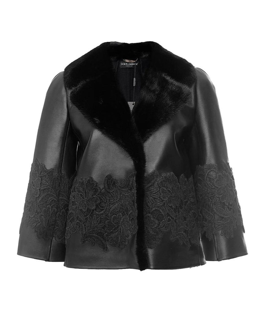DOLCE&GABBANA Черная кожаная куртка, фото 1
