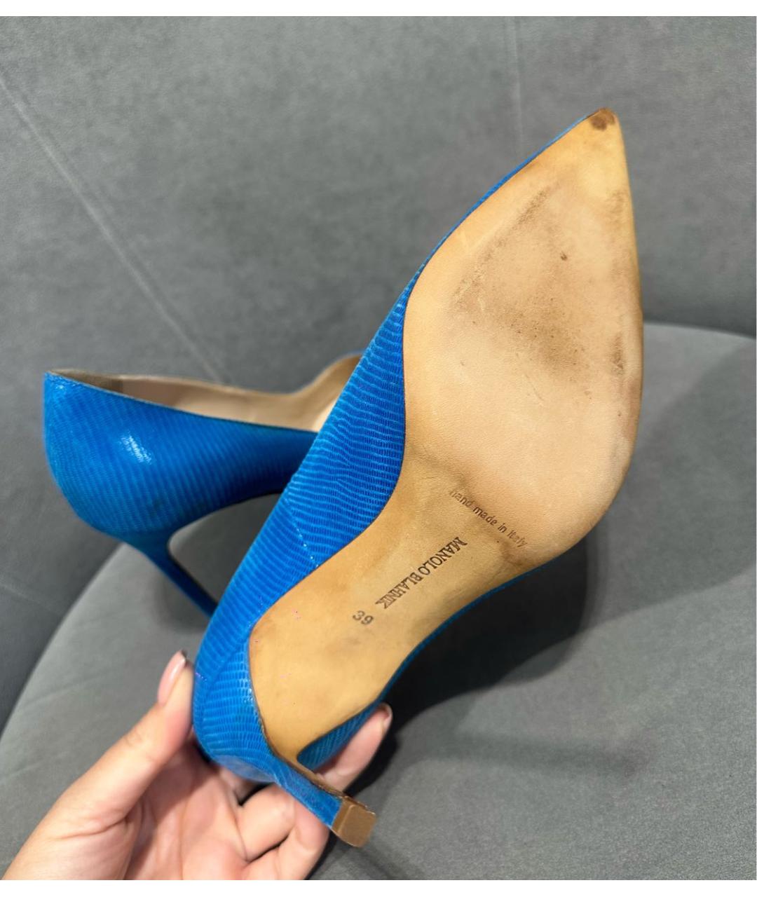 MANOLO BLAHNIK Синие туфли, фото 5