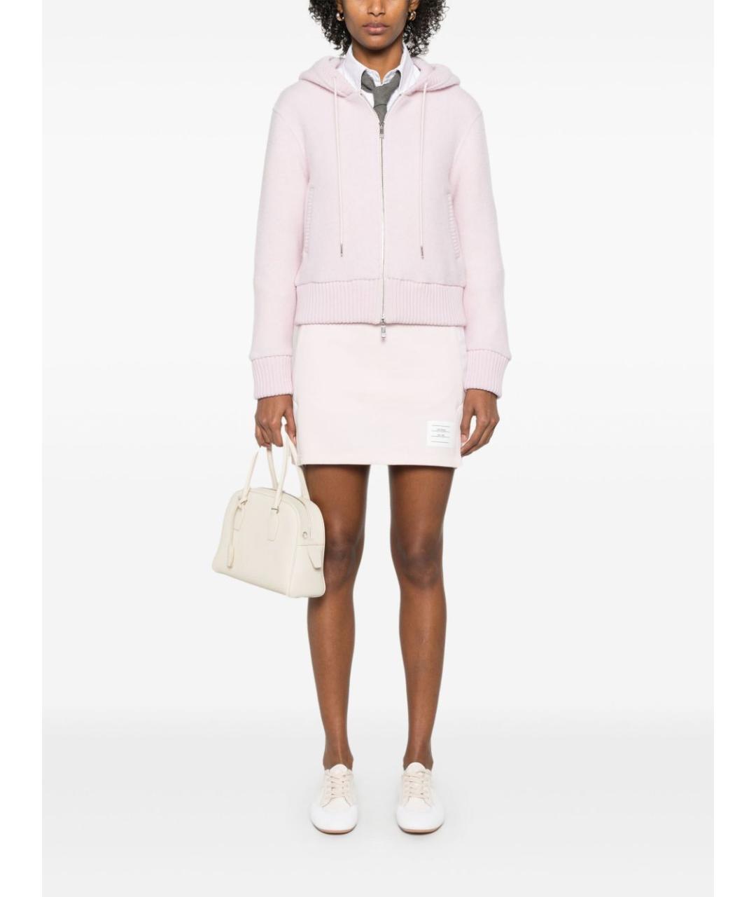 THOM BROWNE Розовая хлопковая юбка мини, фото 5