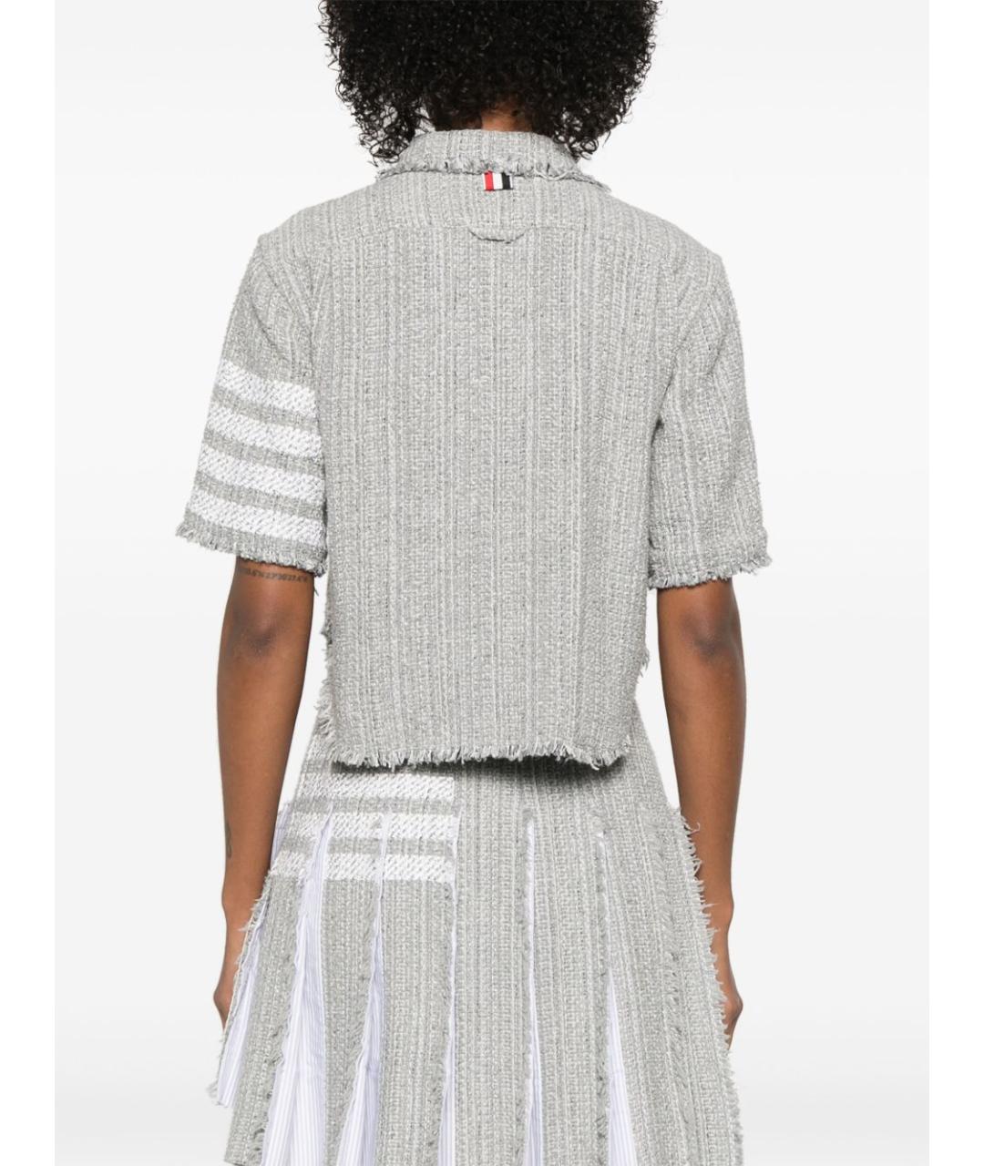 THOM BROWNE Серая хлопковая рубашка, фото 3