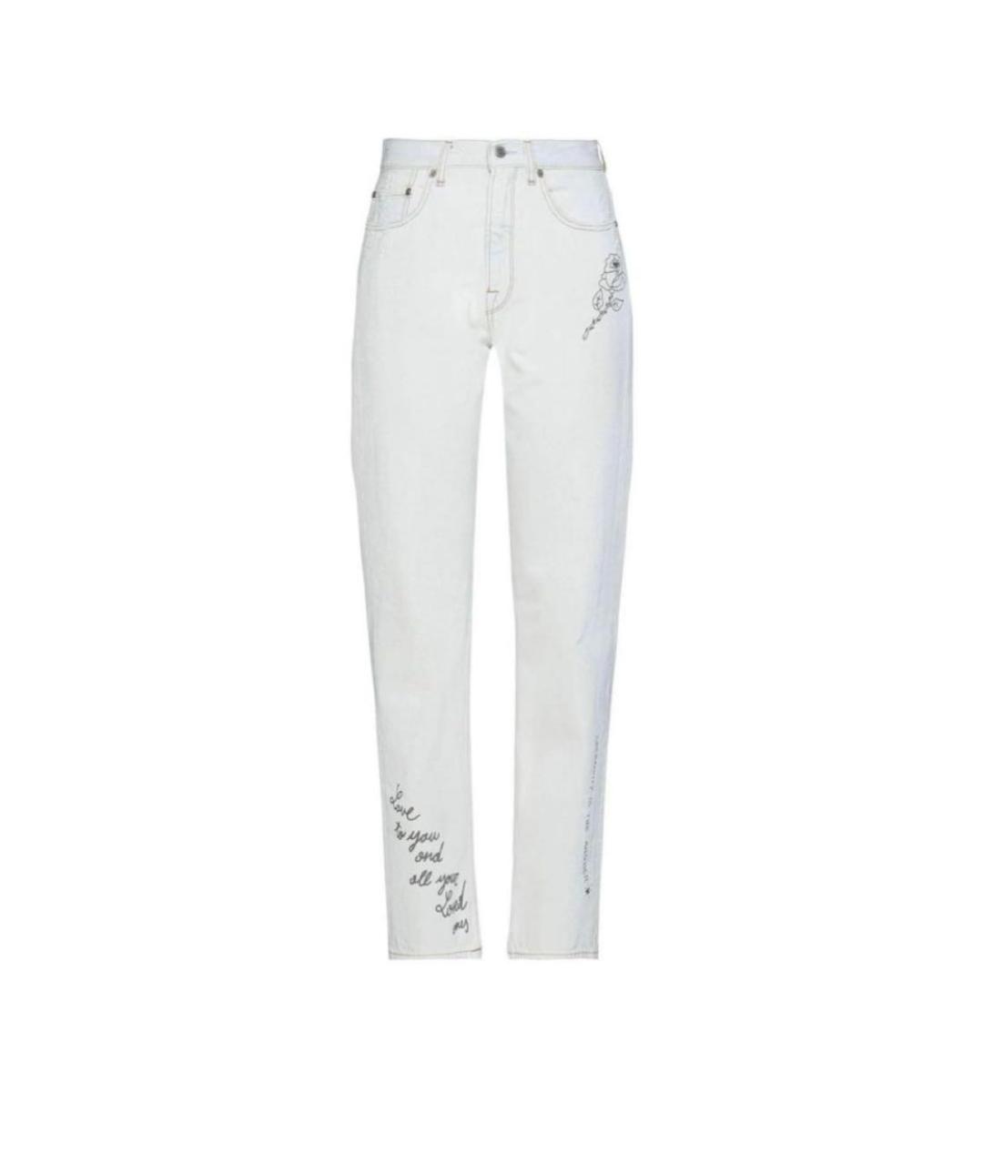 GOLDEN GOOSE DELUXE BRAND Белые хлопковые прямые джинсы, фото 1
