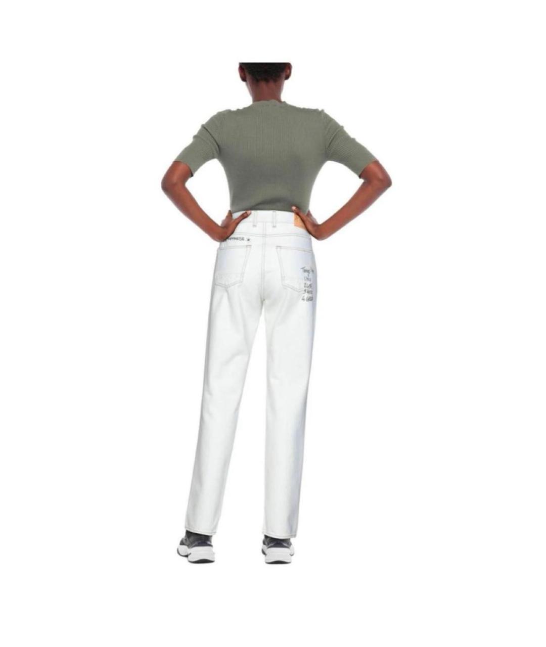 GOLDEN GOOSE DELUXE BRAND Белые хлопковые прямые джинсы, фото 2