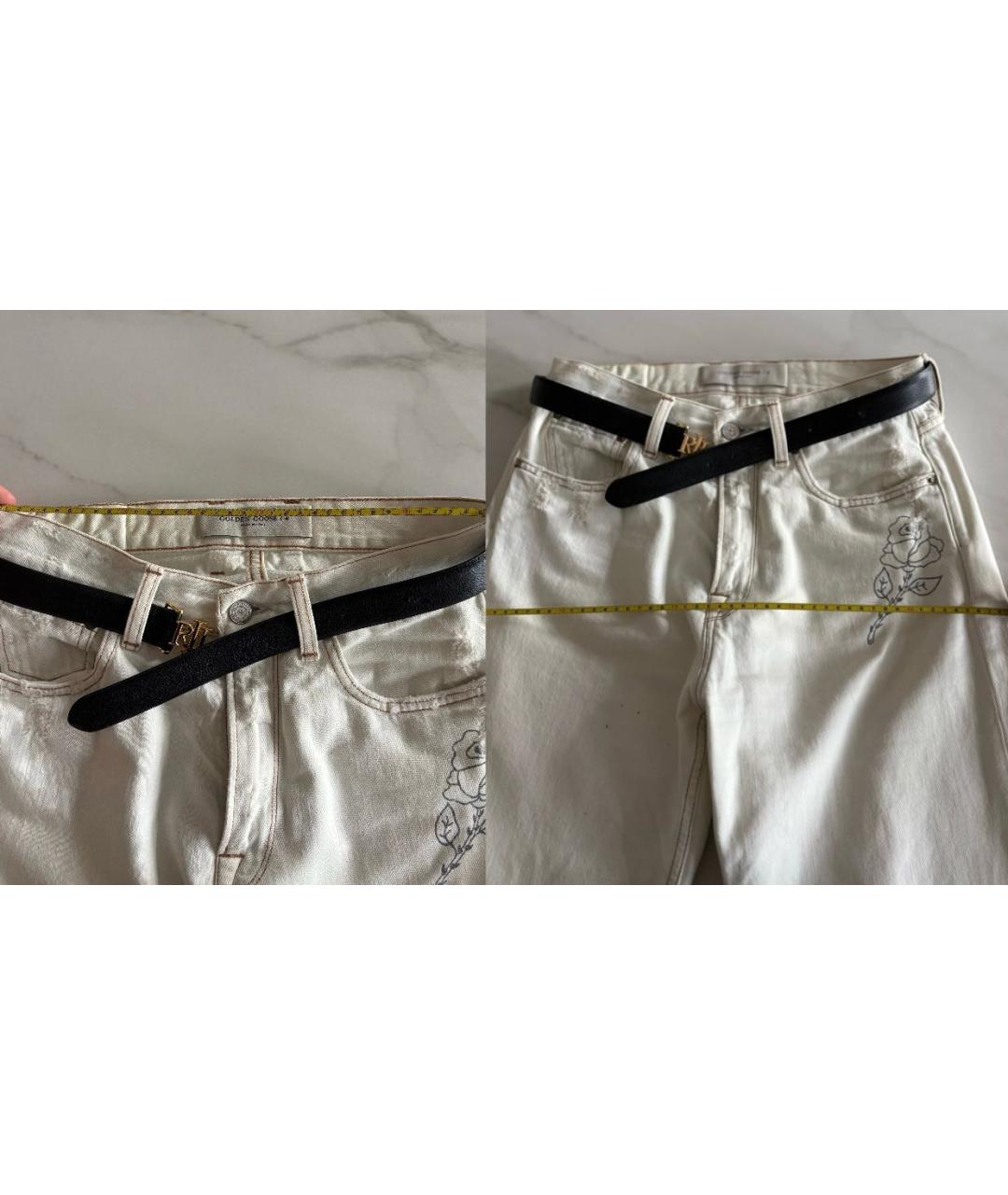GOLDEN GOOSE DELUXE BRAND Белые хлопковые прямые джинсы, фото 6