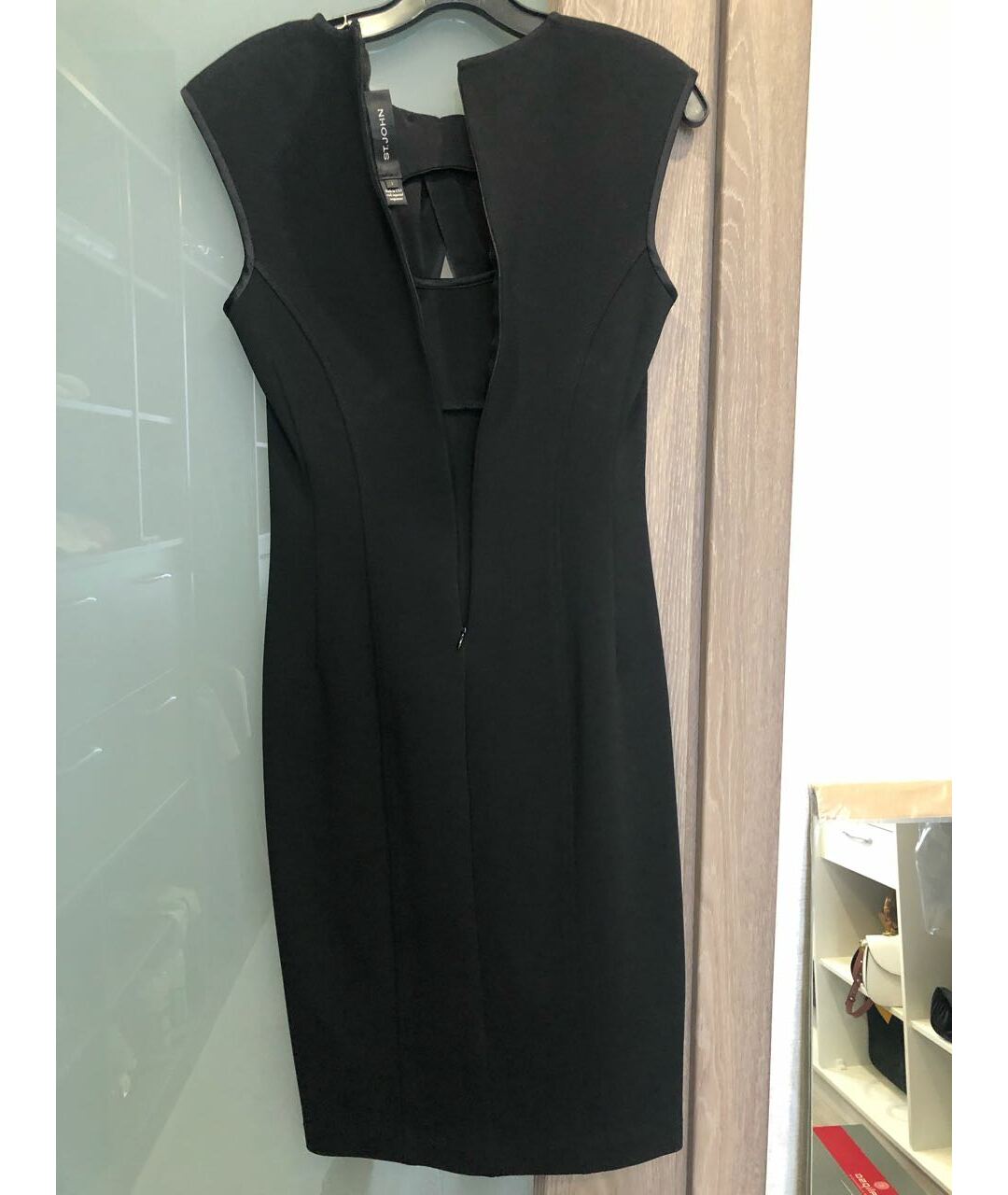 ST. JOHN Черное вискозное коктейльное платье, фото 4