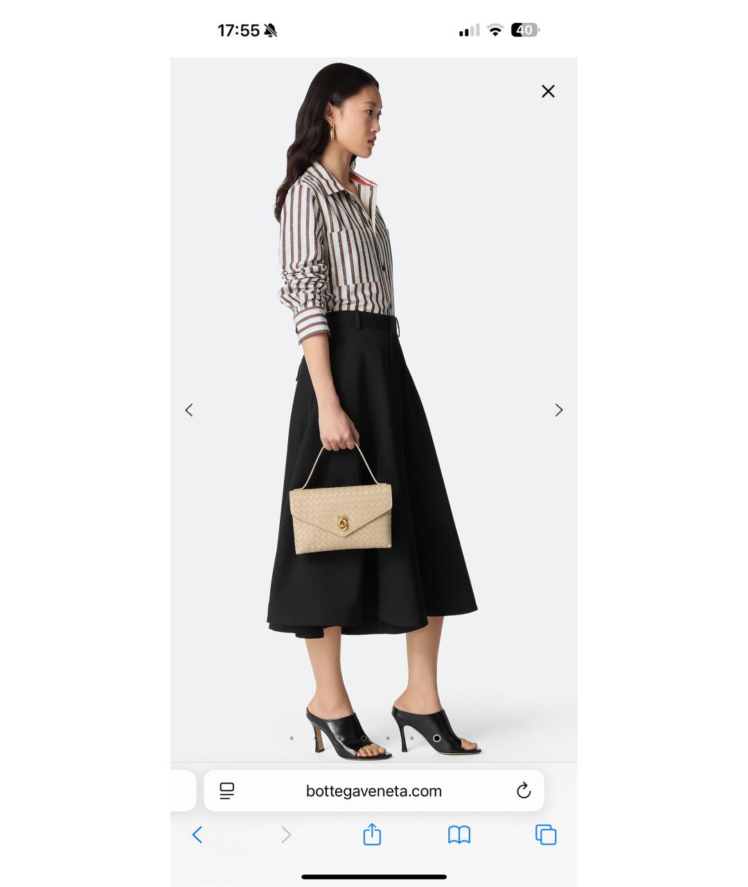 BOTTEGA VENETA Бежевая кожаная сумка через плечо, фото 3