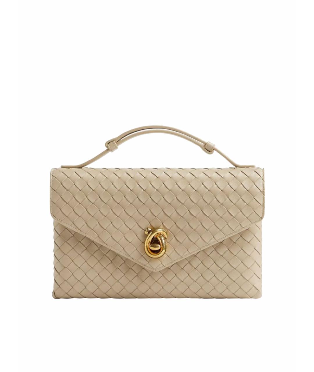 BOTTEGA VENETA Бежевая кожаная сумка через плечо, фото 1