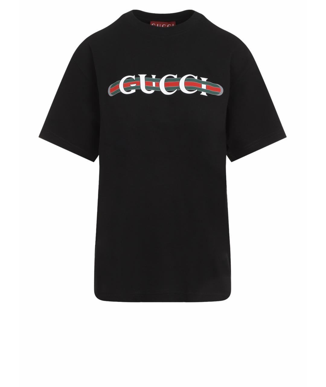 GUCCI Черная хлопковая футболка, фото 1