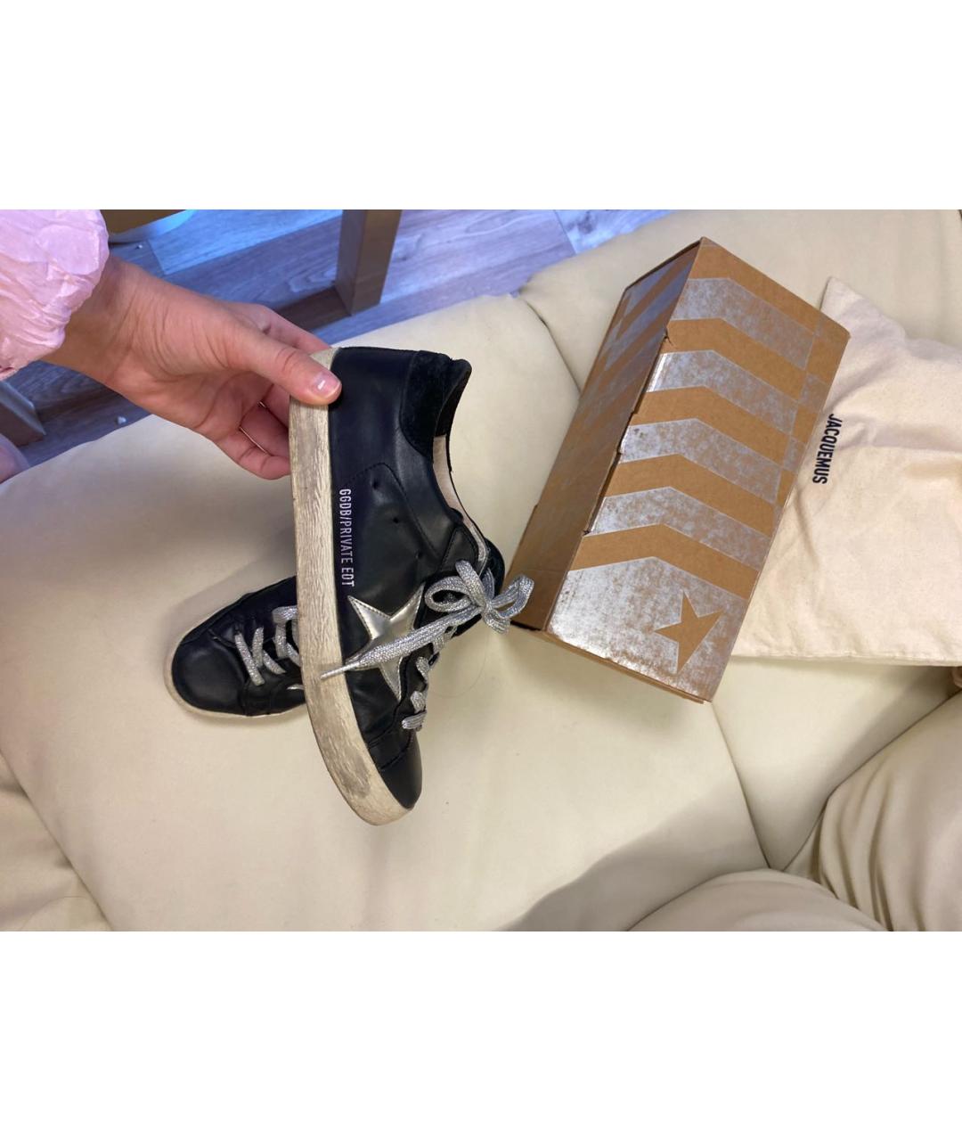 GOLDEN GOOSE DELUXE BRAND Черные кожаные кеды, фото 7