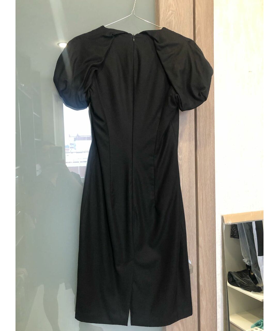ALEXANDER MCQUEEN Черное шерстяное коктейльное платье, фото 2