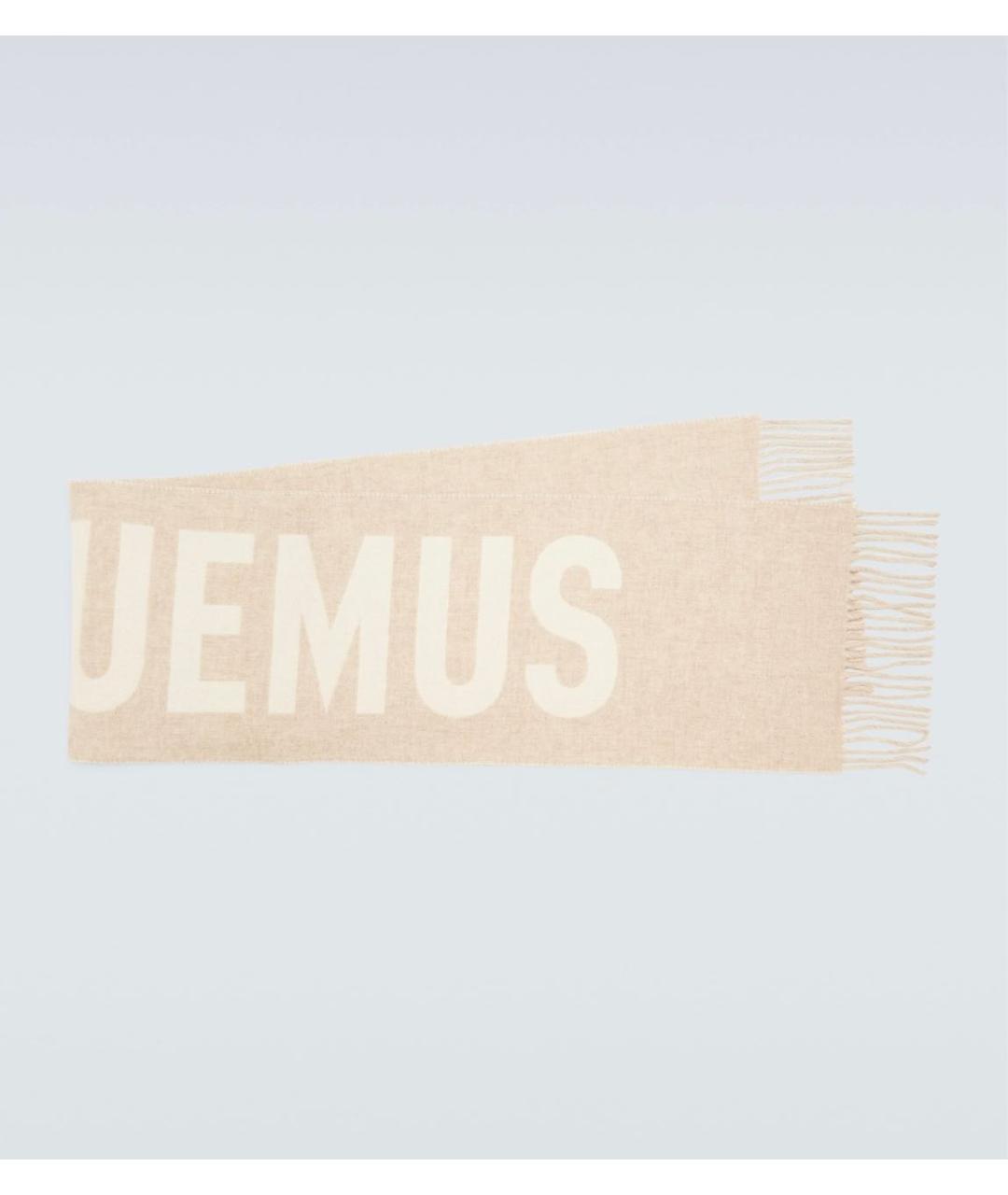 JACQUEMUS Бежевый шерстяной шарф, фото 4