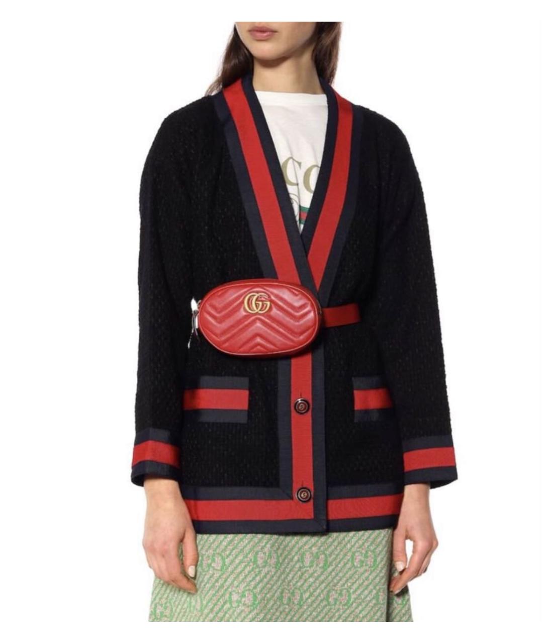 GUCCI Красная кожаная поясная сумка, фото 9