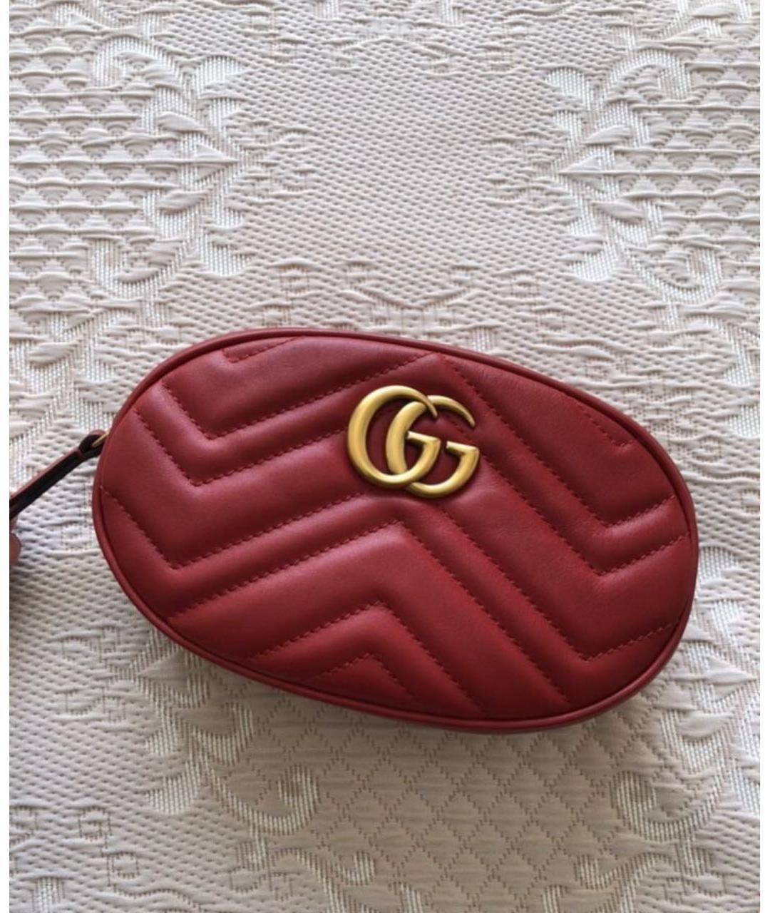 GUCCI Красная кожаная поясная сумка, фото 2