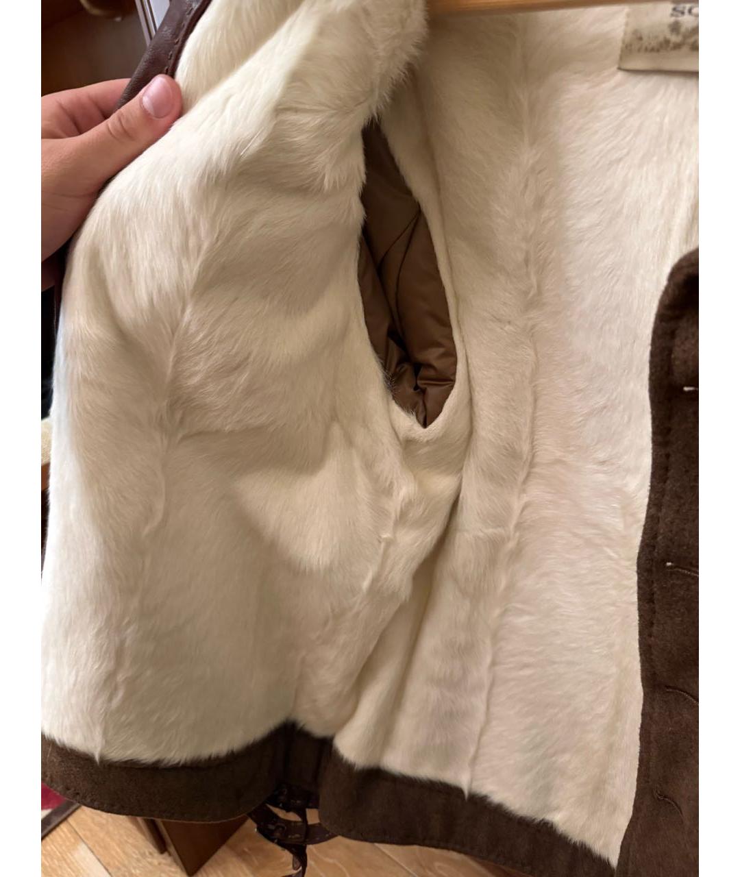 ERMANNO SCERVINO Коричневая меховая дубленка/шуба, фото 5