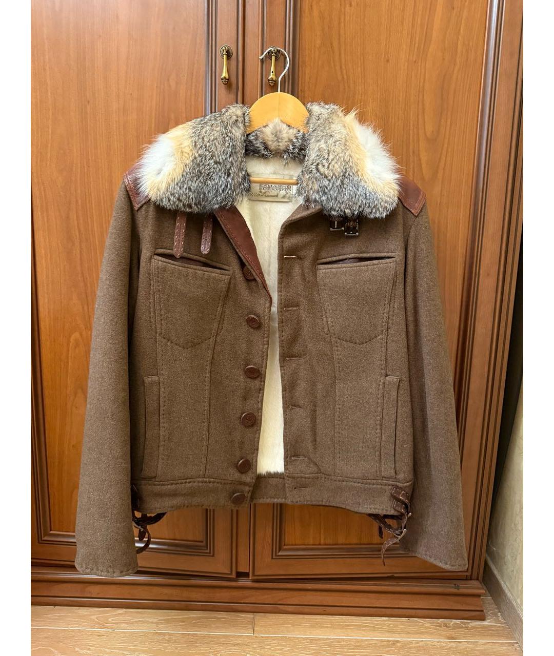ERMANNO SCERVINO Коричневая меховая дубленка/шуба, фото 7