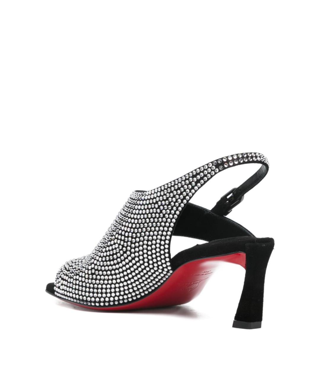CHRISTIAN LOUBOUTIN Черные кожаные босоножки, фото 2