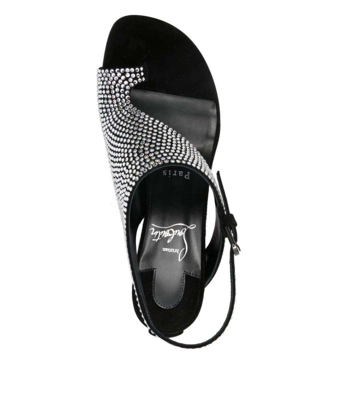 CHRISTIAN LOUBOUTIN Черные кожаные босоножки, фото 3