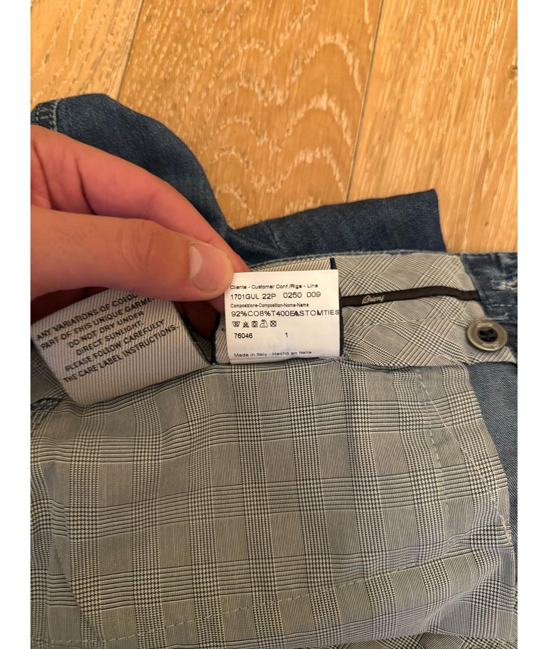 BRIONI Темно-синие хлопковые прямые джинсы, фото 6