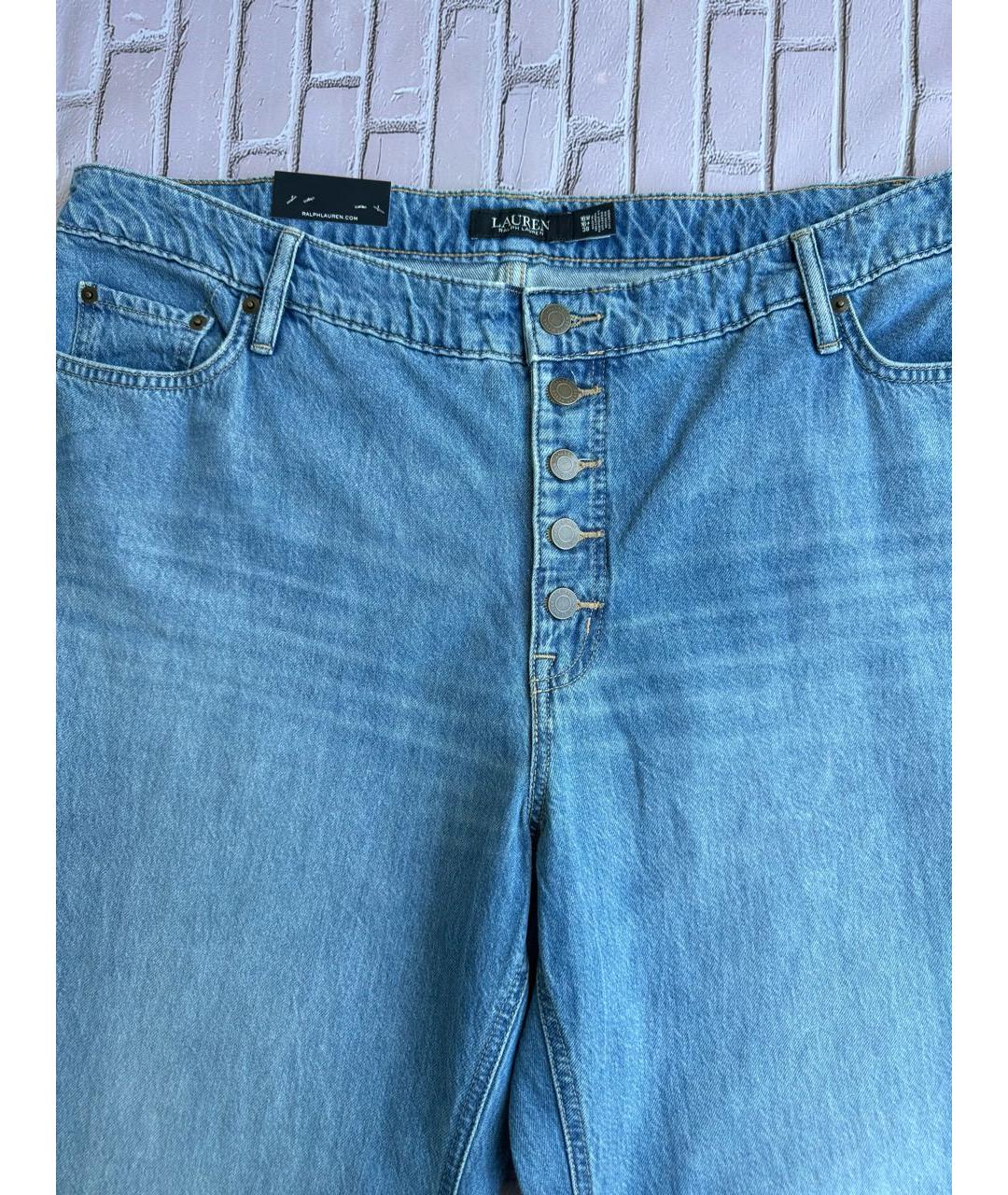RALPH LAUREN Голубые хлопко-лиоцелловые джинсы клеш, фото 3