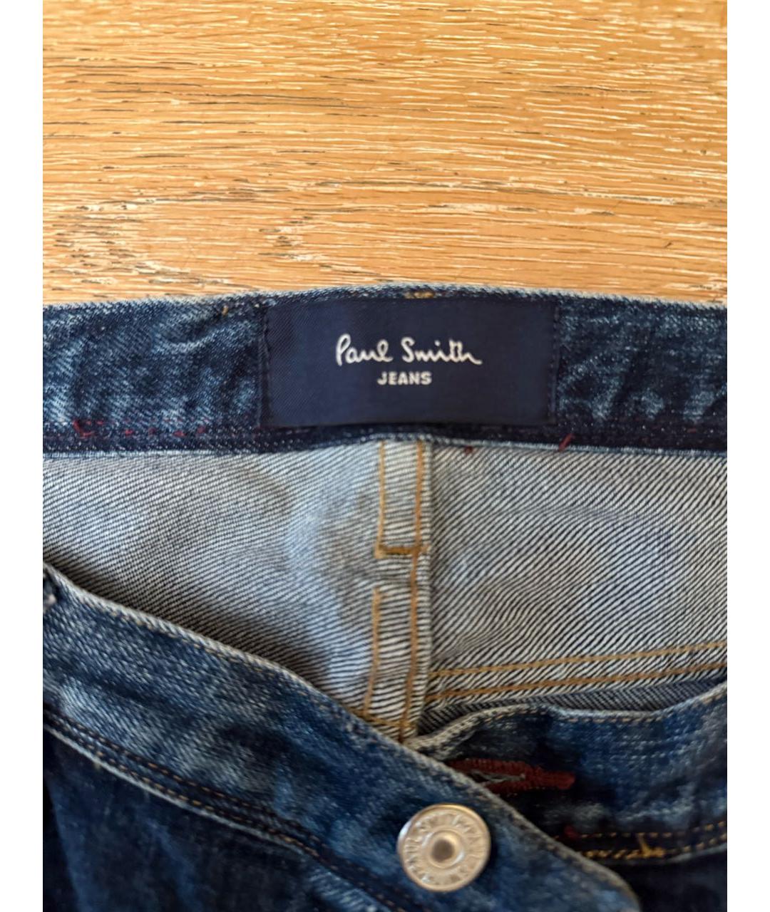 PAUL SMITH Темно-синие хлопковые прямые джинсы, фото 2