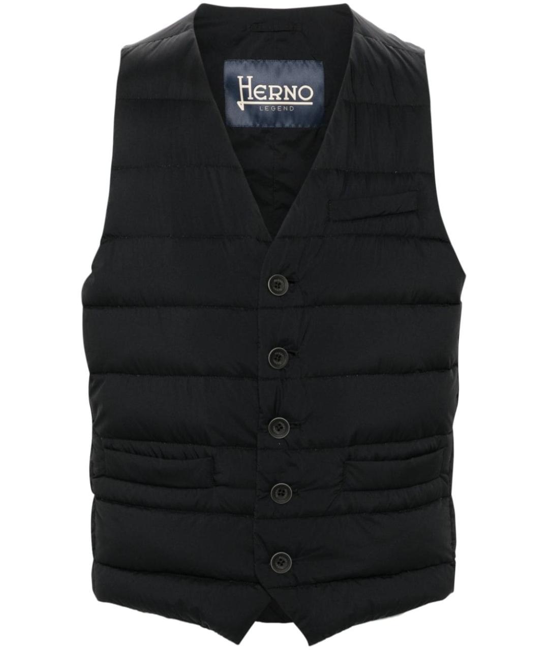 HERNO Черный жилет, фото 1