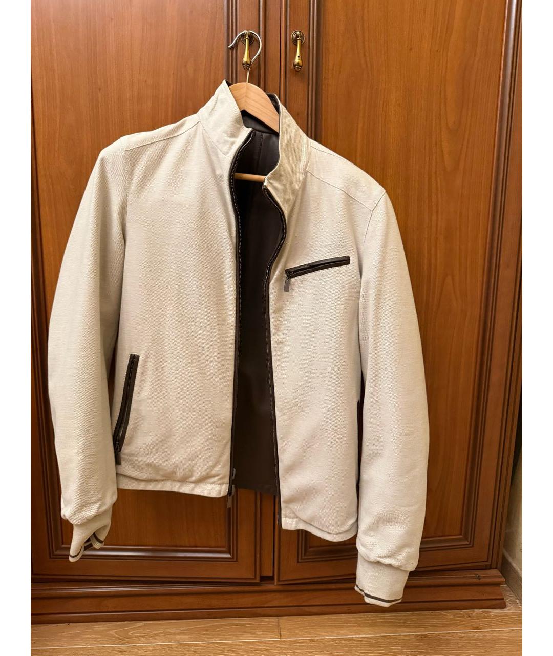 CANALI Коричневая кожаная куртка, фото 5