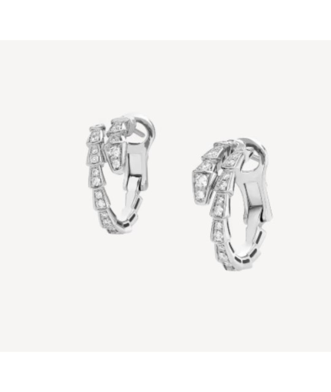 BVLGARI Серебряные серьги из белого золота, фото 2
