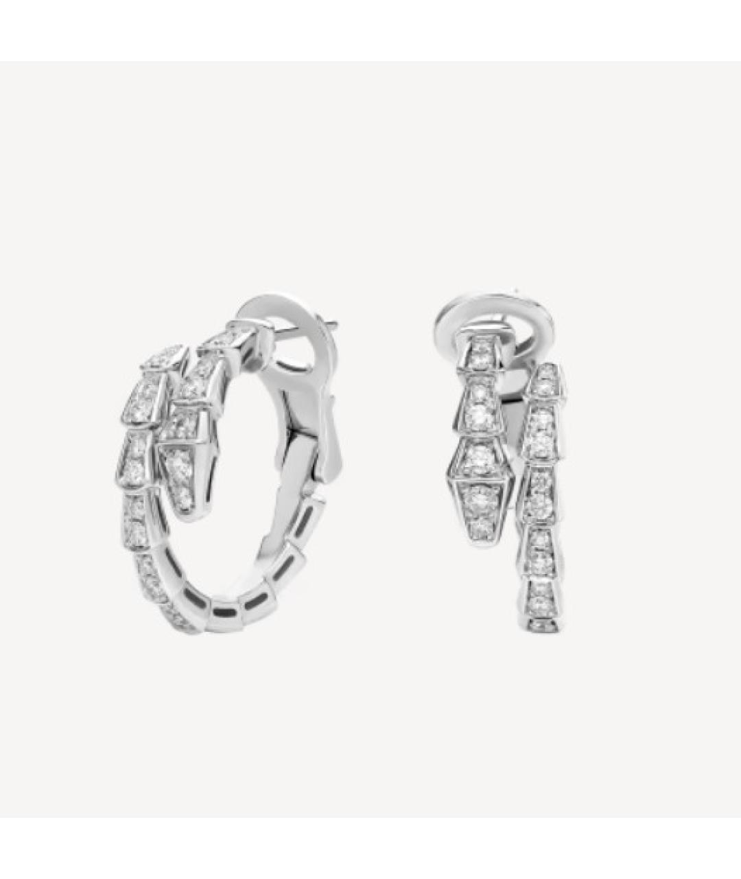 BVLGARI Серебряные серьги из белого золота, фото 6