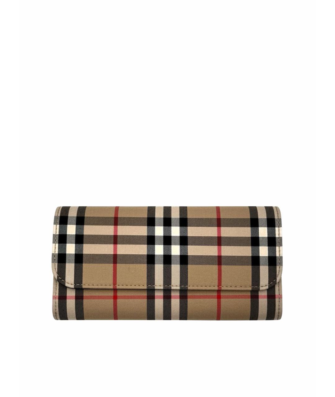 BURBERRY Бежевый кожаный кошелек, фото 1