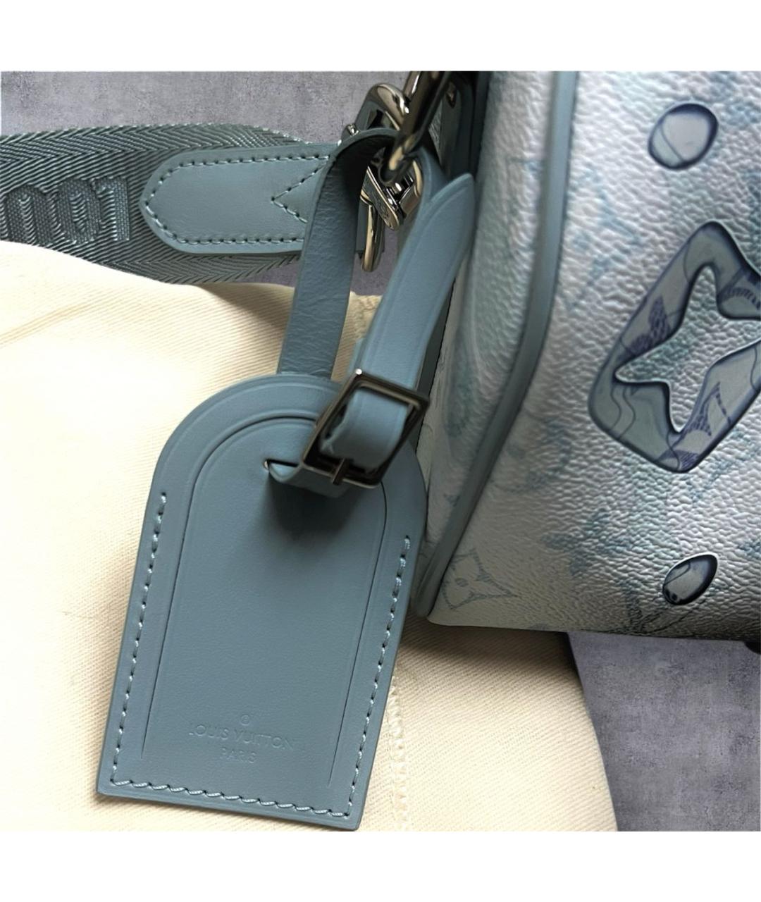 LOUIS VUITTON Бирюзовая кожаная сумка с короткими ручками, фото 3